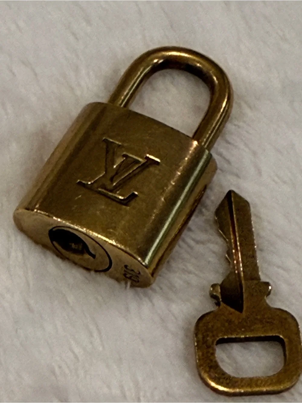 Authentic Louis Vuitton LV Brass Padlock Lock & Key Set #319 Replacement